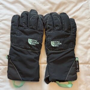 The North Face Gray and Green Insulated Gloves